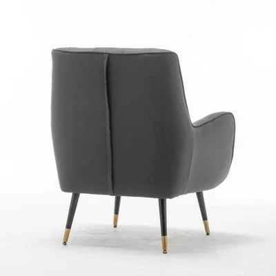 Dowdle Velvet Accent Lounge Chair with Gold-Tipped Legs