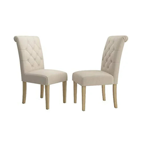 Habit Solid Wood Tufted Parsons Dining Chair Set (Set of 2)