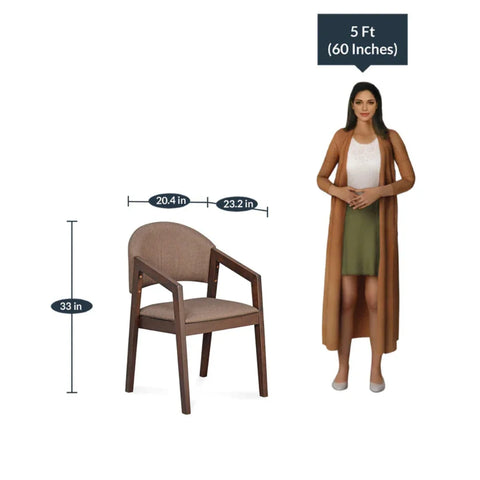 Carlson Solid Wood Arm Dining Chair with D-Decor Upholstery
