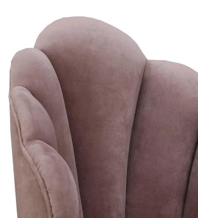 Naina Velvet Pink Peacock Chair with Gold Legs