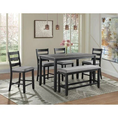 Beaubien 6-Person Counter Height Acacia Solid Wood Dining Set