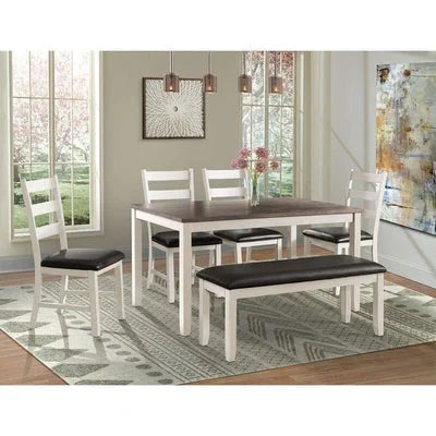 Beaubien 6-Person Counter Height Acacia Solid Wood Dining Set