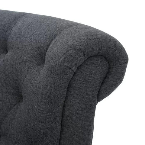 Boise Wide Tufted Armchair with Rolled Arms and Button Back