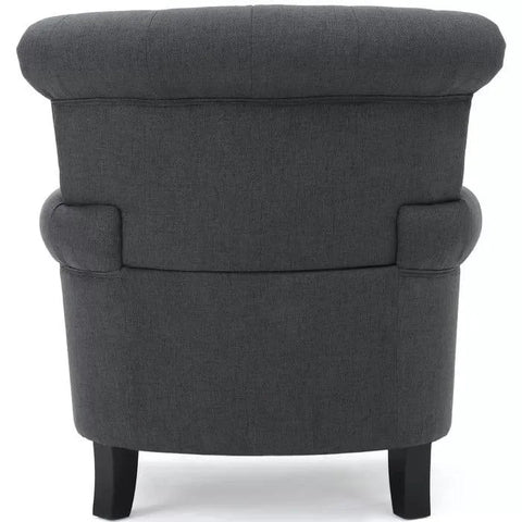 Boise Wide Tufted Armchair with Rolled Arms and Button Back