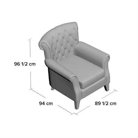 Boise Wide Tufted Armchair with Rolled Arms and Button Back