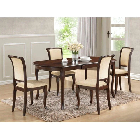 Dalrymple Butterfly Leaf Dining Table Expandable Design with Dark Wood Finish