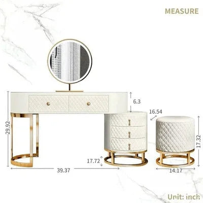 Acodaiuy Vanity Desk with Mirror & Lights