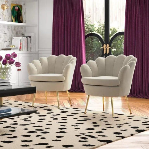 Hendrix Upholstered Velvet Barrel Chair (Set of 2)