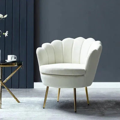 Hendrix Upholstered Velvet Barrel Chair with Gold Legs