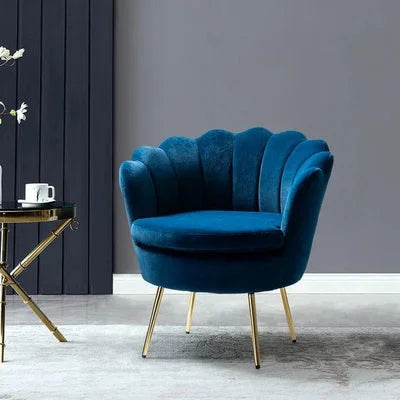Hendrix Upholstered Velvet Barrel Chair with Gold Legs