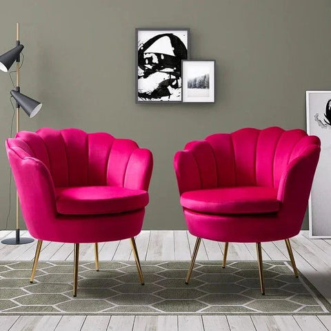 Hendrix Upholstered Velvet Barrel Chair (Set of 2)