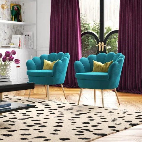 Hendrix Upholstered Velvet Barrel Chair (Set of 2)