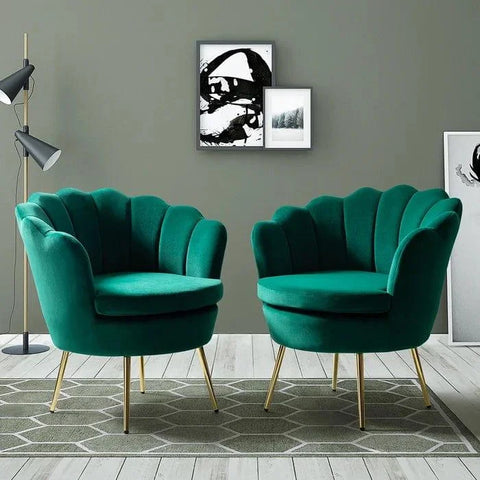 Hendrix Upholstered Velvet Barrel Chair (Set of 2)