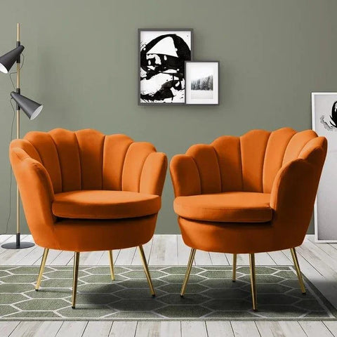 Hendrix Upholstered Velvet Barrel Chair (Set of 2)