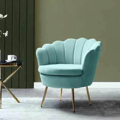 Hendrix Upholstered Velvet Barrel Chair with Gold Legs