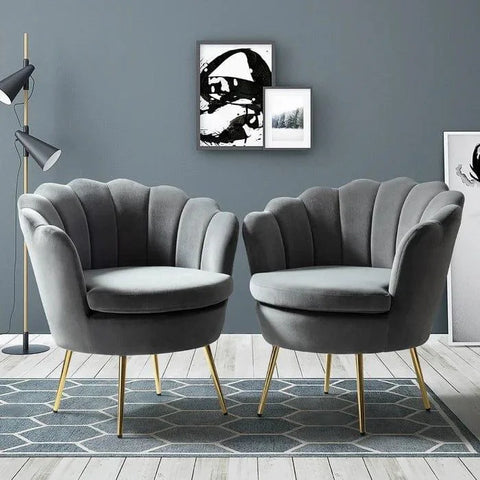 Hendrix Upholstered Velvet Barrel Chair (Set of 2)