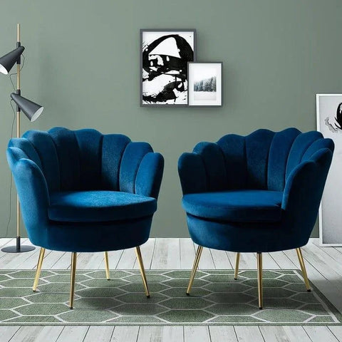 Hendrix Upholstered Velvet Barrel Chair (Set of 2)