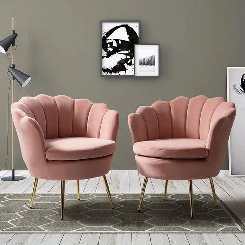 Hendrix Upholstered Velvet Barrel Chair (Set of 2)