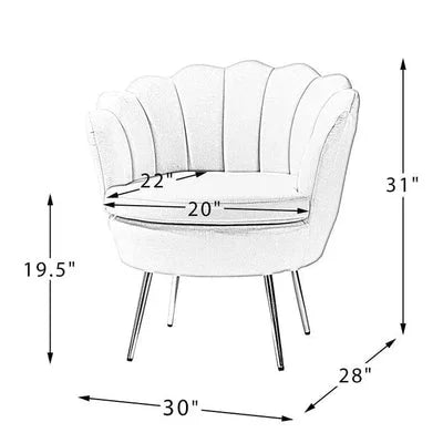 Hendrix Upholstered Velvet Barrel Chair with Gold Legs