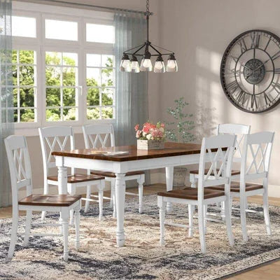 Larchwood 7-Piece Extendable Dining Set with Double X-Back Chairs