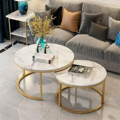 Nordic Nesting Marble Coffee Table Set of 2