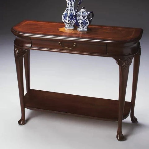 Paullina Wooden Console Table with Drawer and Shelf