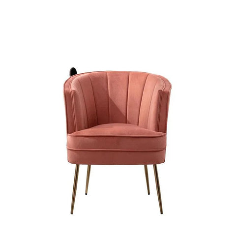 Shona Velvet Barrel Chair with Metal Legs