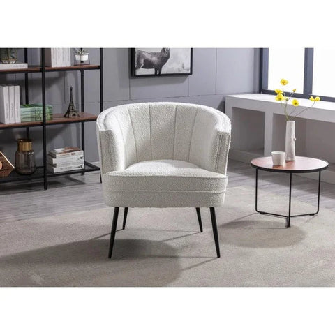 Shona Velvet Barrel Chair with Metal Legs