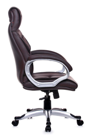 Premium High Back Executive Chair in Brown Leatherette