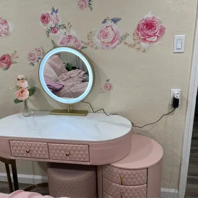 Acodaiuy Vanity Desk with Mirror & Lights