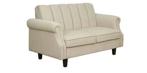 Elegant Fabric 2-Seater Sofa in Beige