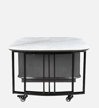 Marble Top Coffee Table in Grey with Rotatable Design
