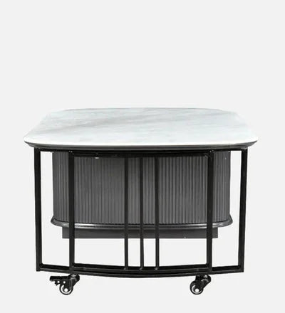 Marble Top Coffee Table in Grey with Rotatable Design