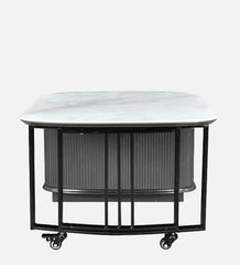 Marble Top Coffee Table in Grey with Rotatable Design