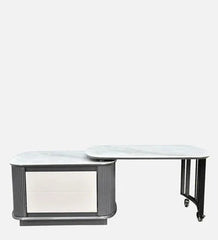 Marble Top Coffee Table in Grey with Rotatable Design