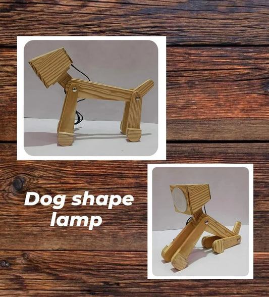 Wooden Dog-Shaped Study Lamp