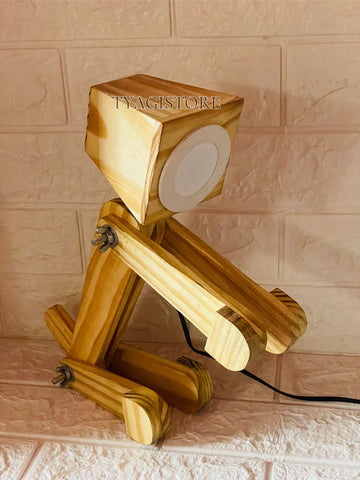 Wooden Dog-Shaped Study Lamp