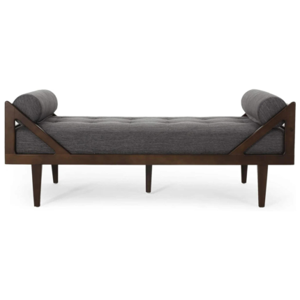 Woodenshoppe Rayle Upholstered Two Arm Chaise Lounge Bench