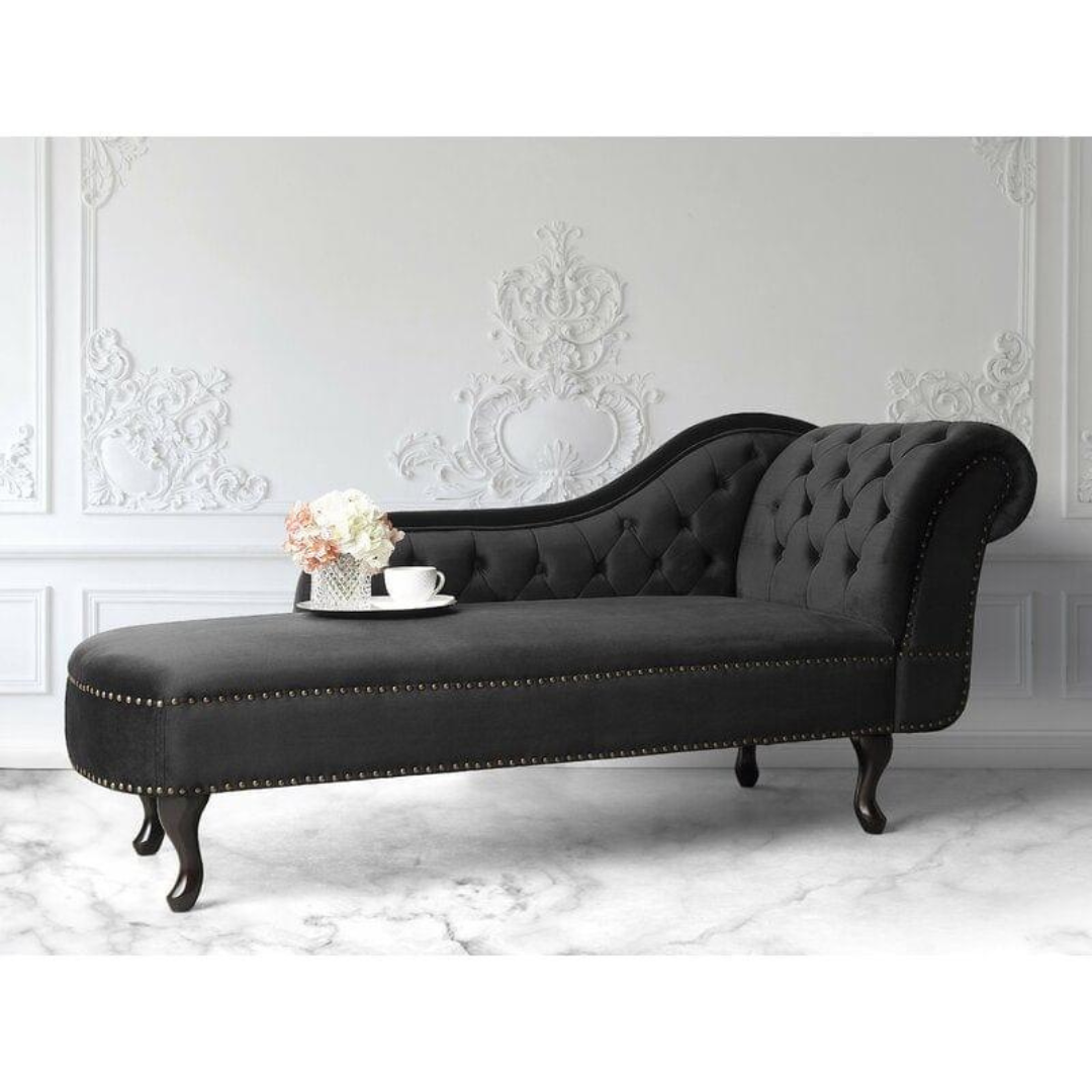 Velvet Chesterfield Chaise Lounge (2)