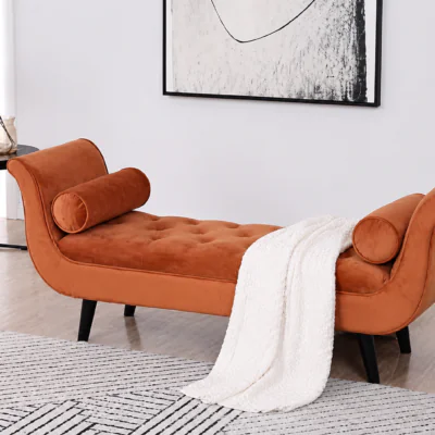 Woodenshoppe Velvet Storage Sofa Bench with Hidden Storage for Bedroom & Living Room