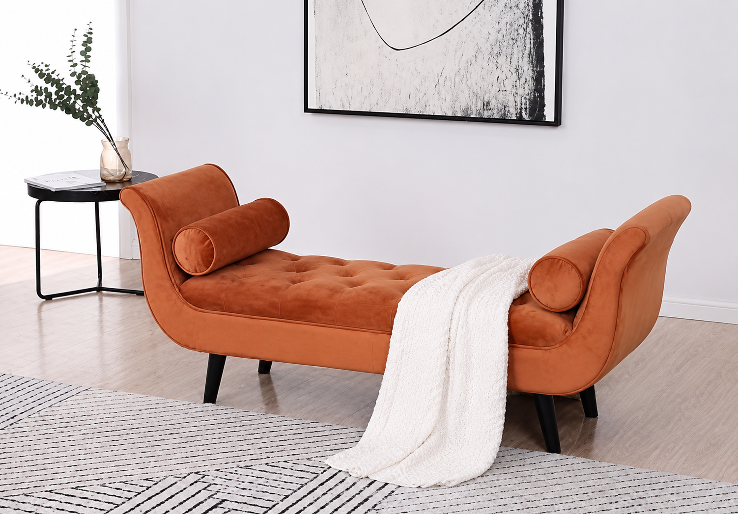 Velvet Storage Sofa Bench (2)
