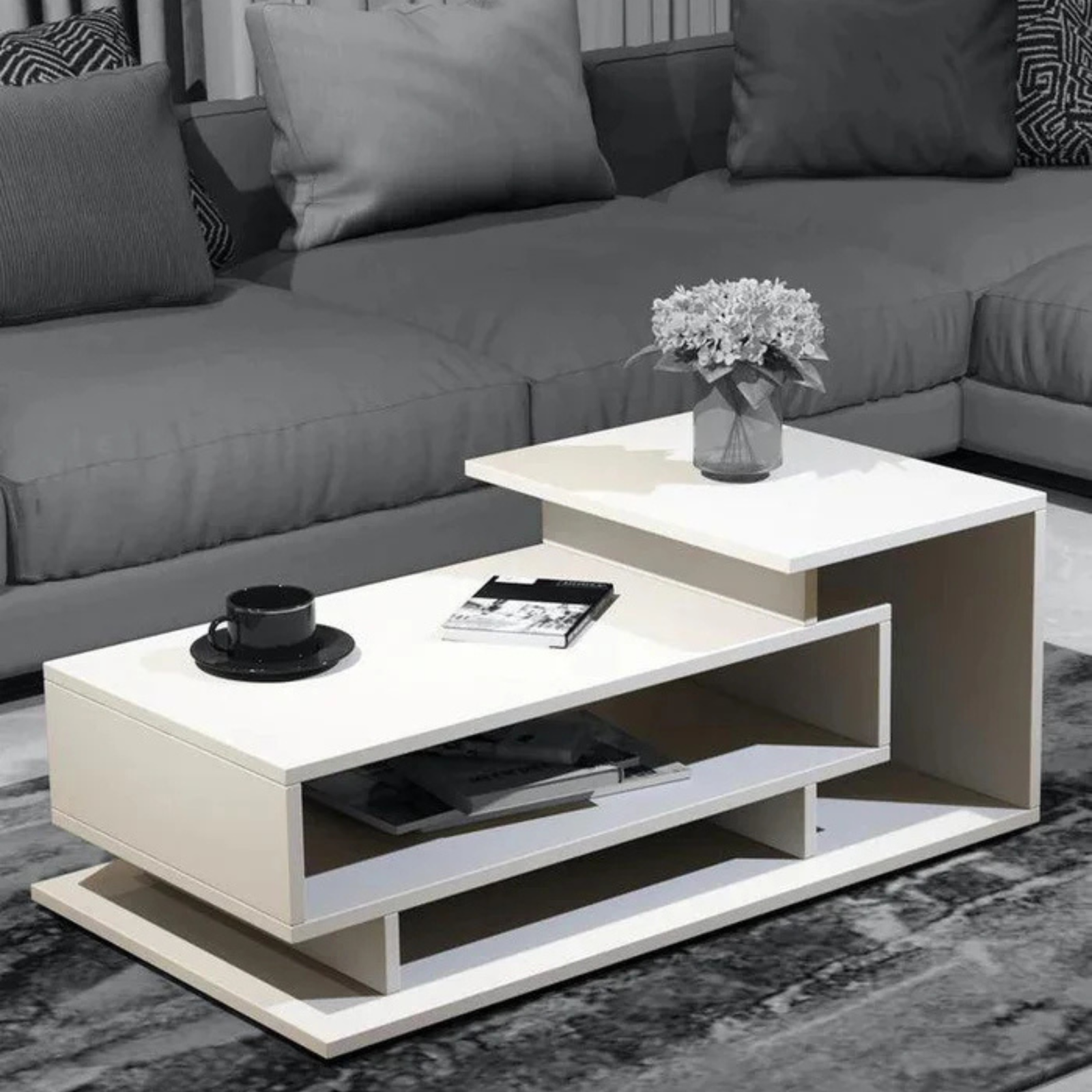 Woodenshoppe Frosty White Coffee Table (2)