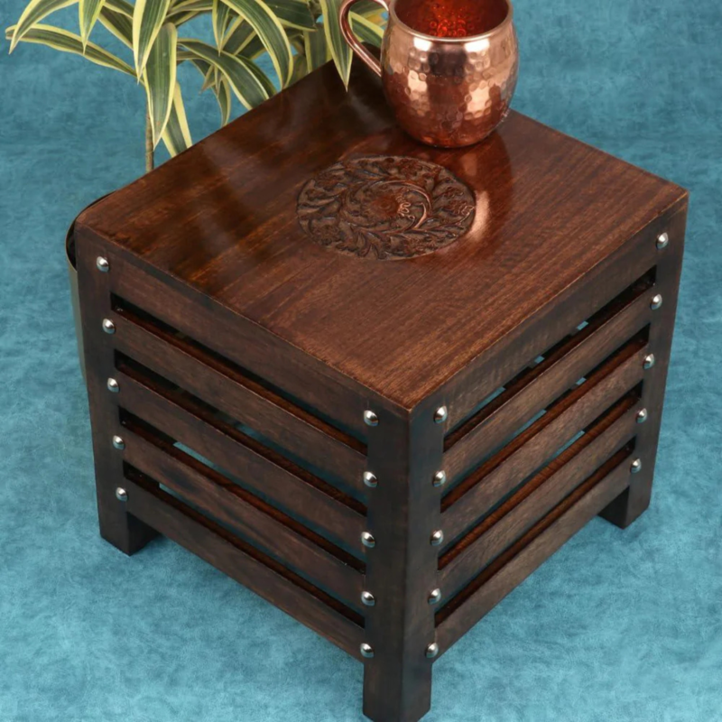 Wood Stool & Side Table