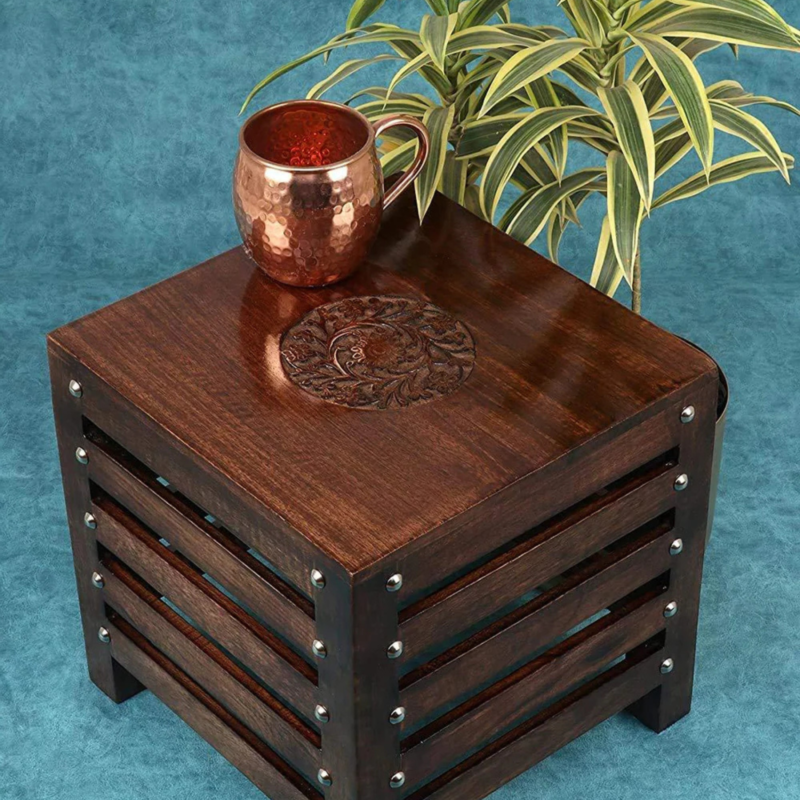 Wood Stool & Side Table