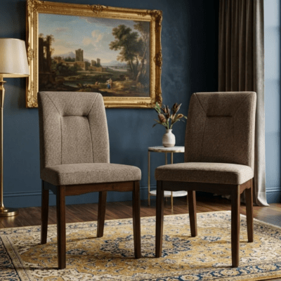 Woodenshoppe Stonita Upholstered Rubber Wood Dining Chair Set of 2 – Wenge