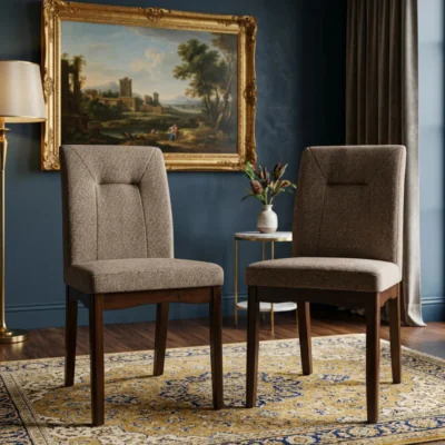 Woodenshoppe Stonita Upholstered Rubber Wood Dining Chair Set of 2 – Wenge