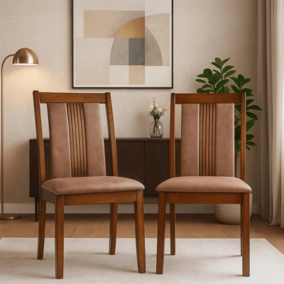Woodenshoppe Lumiere Solid Wood Dining Chair Set of 2 – Rio Brown