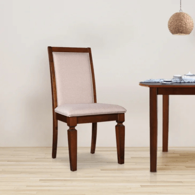 Woodenshoppe Bliss Solid Wood Dining Chair Set of 2 – Beige & Brown
